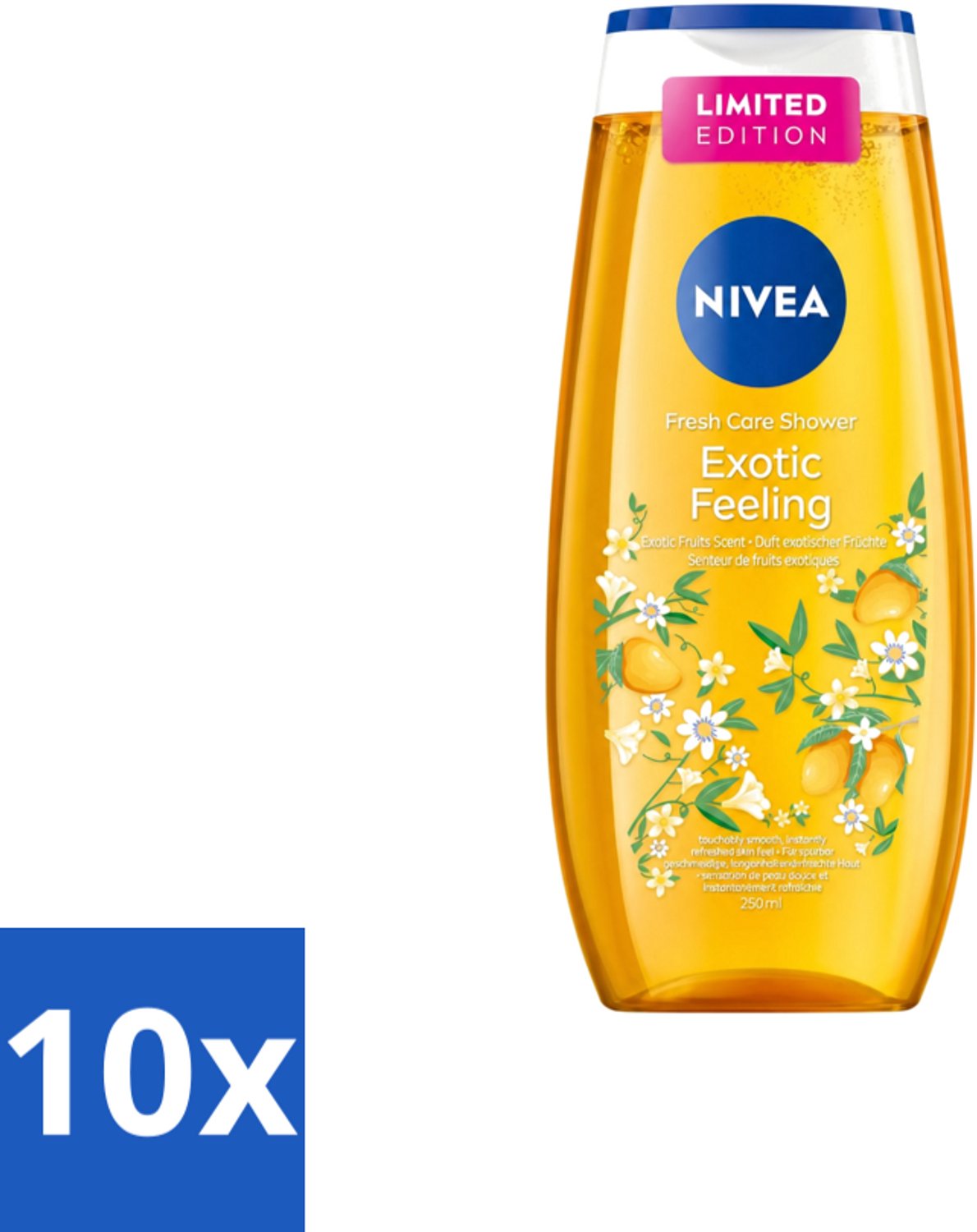 10 x Nivea – Douchegel – Exotic Feeling – 250 ml - Voordeelverpakking - 10 stuks