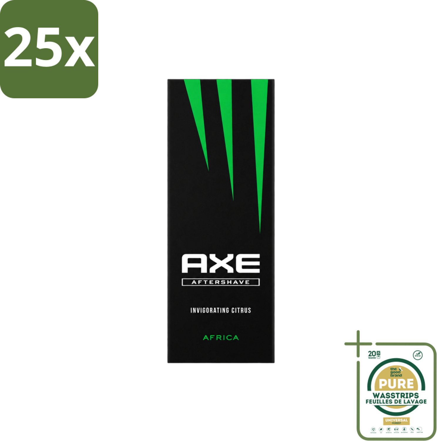 25 x Axe – Aftershave – Africa – 100 ml - Wasstrips - Aftershave Africa - Aftershave - Aftershave Africa 100 Ml - Aftershave Voor Mannen - Aftershave Met Kruiden
