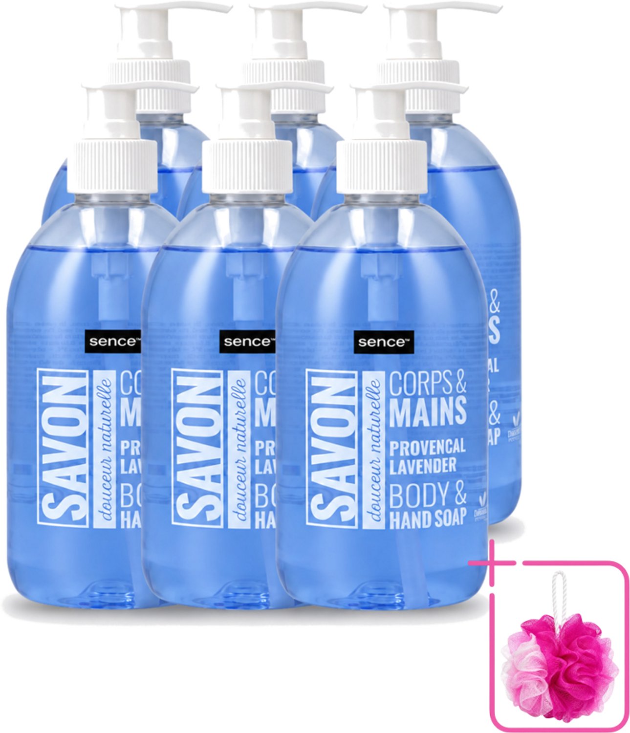 6 x Sence - Provencal Lavendel - Handzeep - Savon - 500 ml - Bulkverpakking - Handzeep - Douchemop - Lavendel