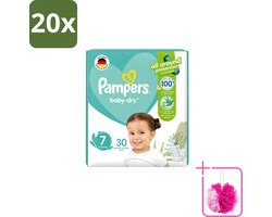 20 x Pampers – Luiers – Active Baby Dry Maat 7 – 30 Luiers - Bulkverpakking - Luiers voor baby - Douchemop - Droge luiers