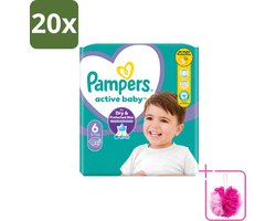 20 x Pampers – Luiers – Active Baby Maat 6 – 32 Luiers - Bulkverpakking - Baby luiers - Douchemop - Bescherming tegen doorlekken