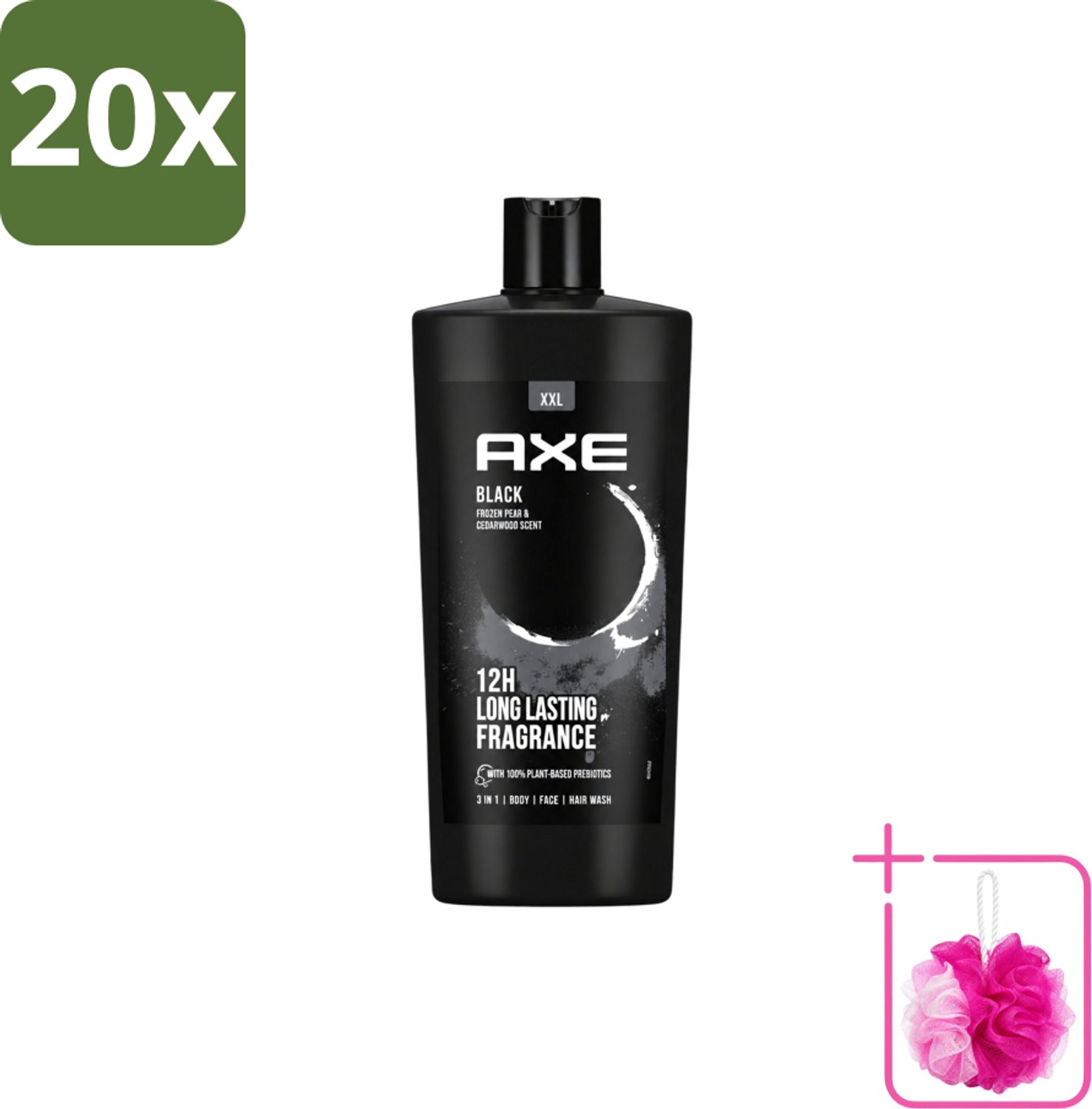 20 x AXE – Douchegel – Black – 700 ml - Bulkverpakking - Douchegel - Douchemop - Douchegel mannen