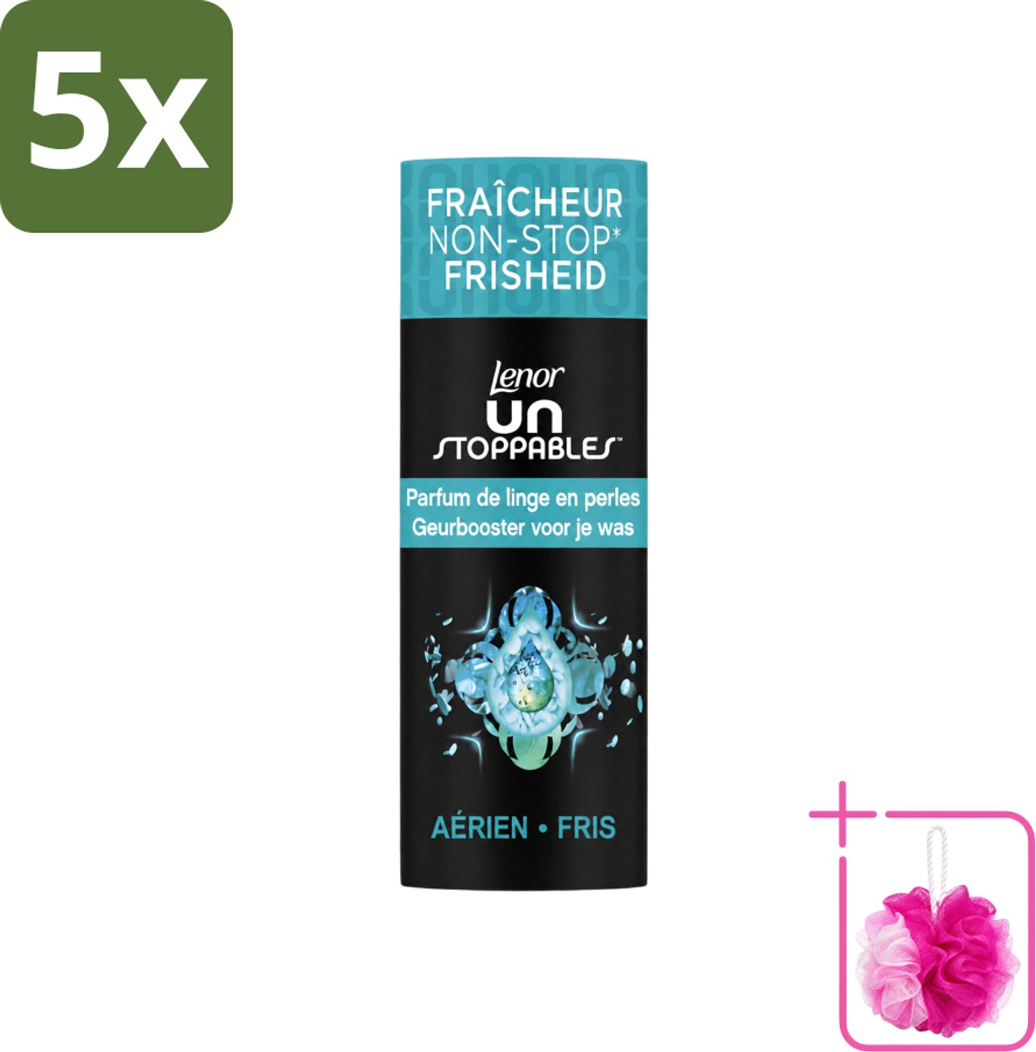 5 x Lenor Unstoppables - Geurbooster - Fris - 13 Wasbeurten - Bulkverpakking - Geurbooster - Douchemop - Frisheid