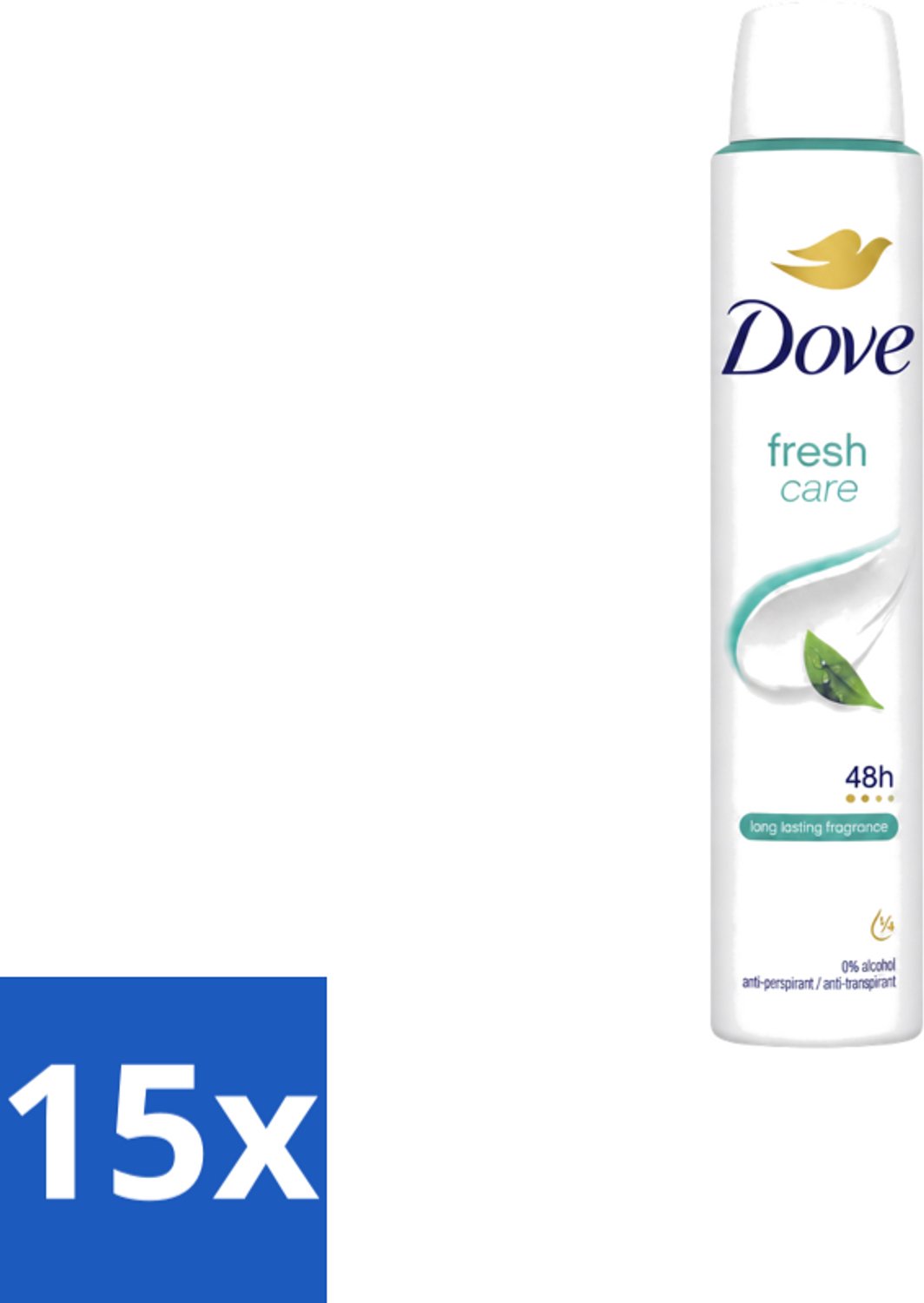 15 x Dove – Deodorant Spray – Fresh Care – 200 ml - Voordeelverpakking - 15 stuks