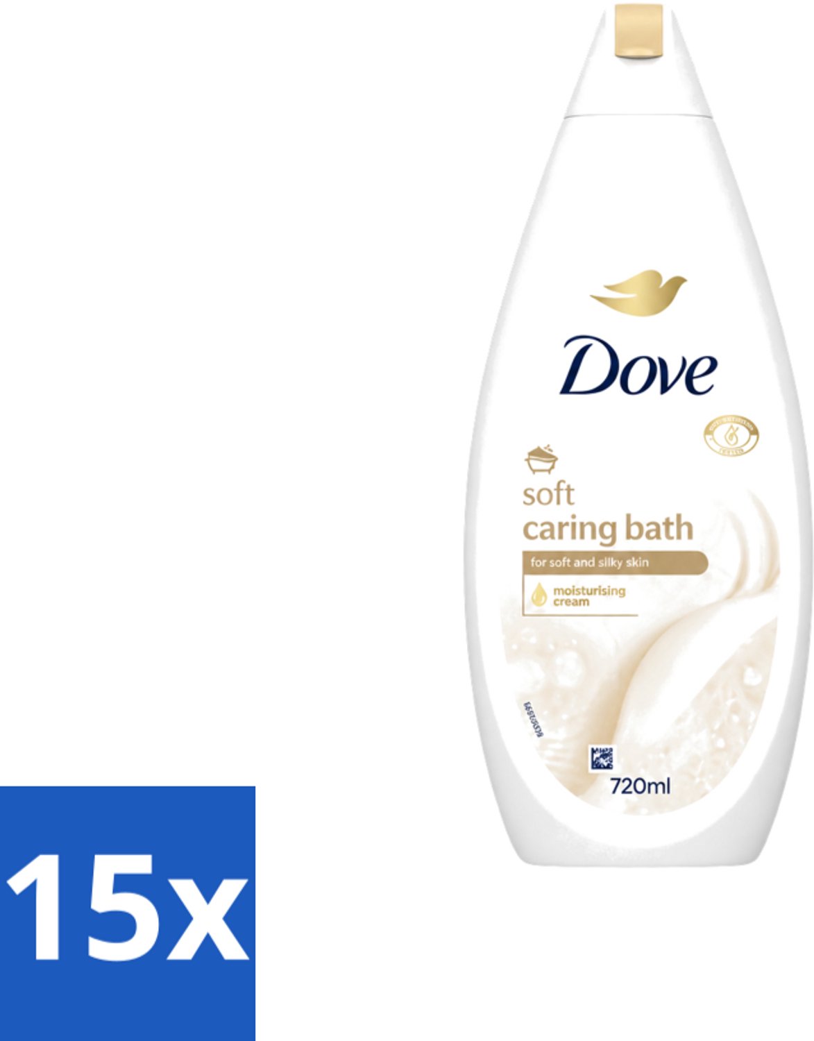 15 x Dove – Badcrème – Soft – 720 ml - Voordeelverpakking - 15 stuks