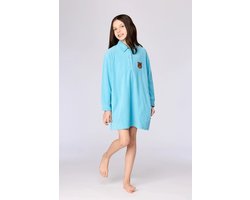 Woody slaapkleed meisjes/dames velours - blauw - 262-10-WDA-V/824 - maat 128