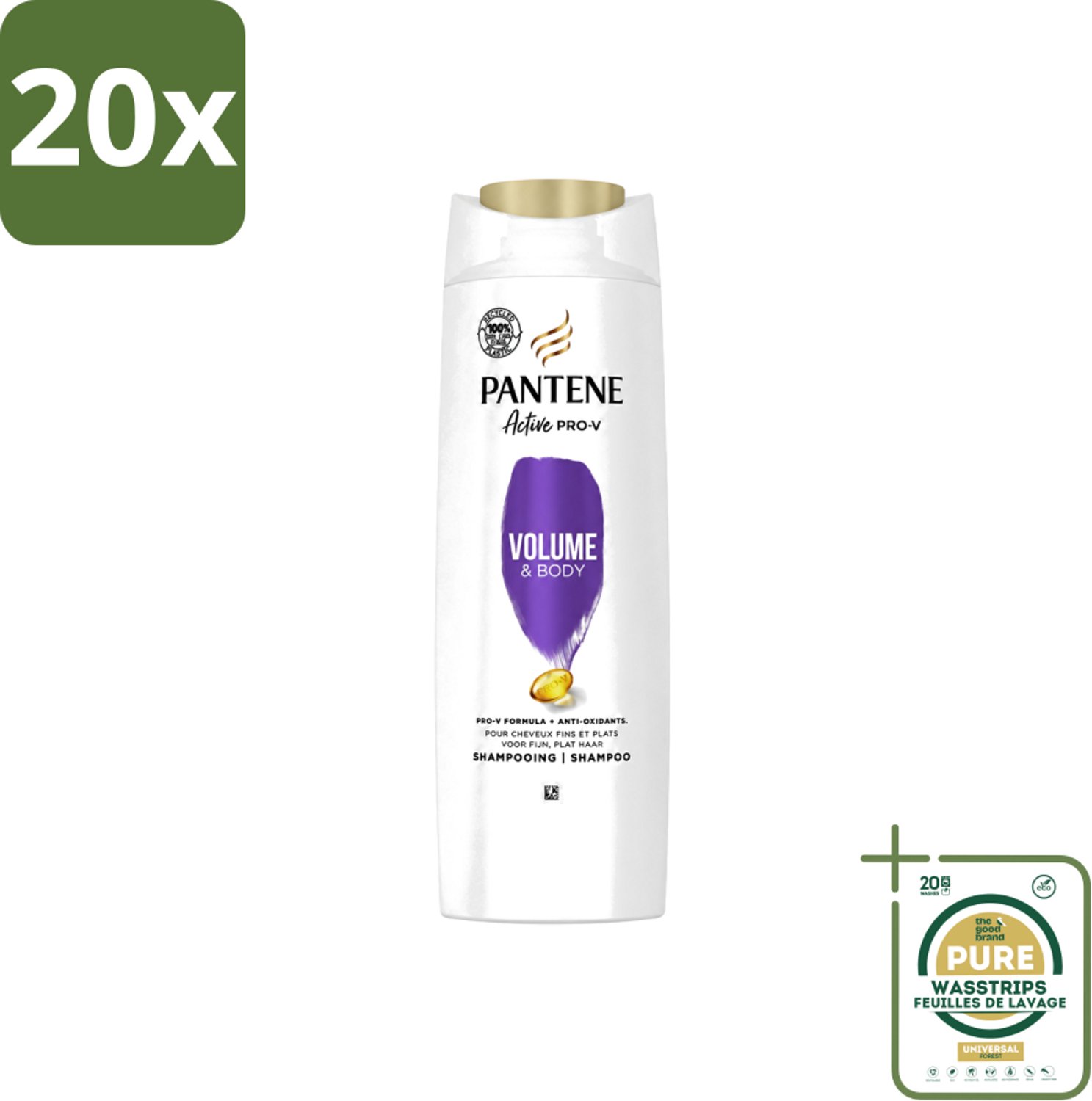20 x Pantene - Shampoo - Antioxidant - 360 ml - Wasstrips - Pantene Shampoo Antioxidant - Haar Beschermen - Antioxidanten - Haar Versterken - Haar Verzorgen