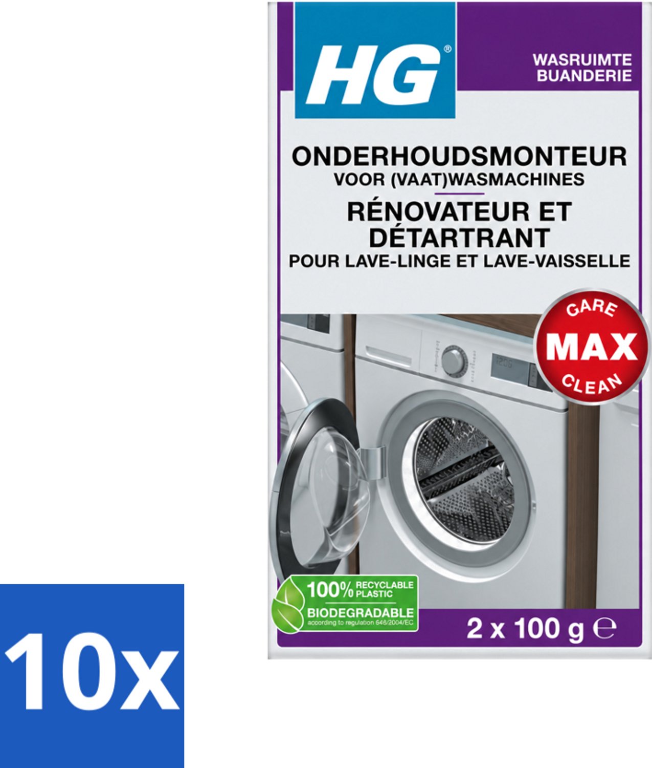 10 x HG - Onderhoudsmonteur Voor (Vaat)Wasmachines - 2 tot 4 Behandelingen - Voordeelverpakking - 10 stuks