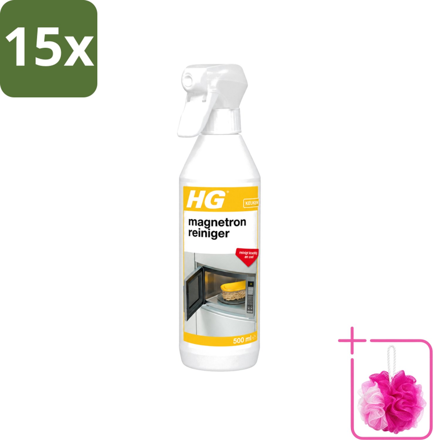 15 x HG - Magnetronreiniger - Reinigt Krachtig & Snel - 500 ml - Bulkverpakking - Magnetron reinigen - Douchemop - Magnetron reiniger