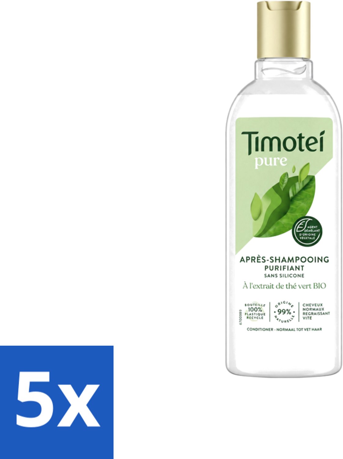 5 x Timotei Conditioner - pure groene thee - 300 ml - Voordeelverpakking - 5 stuks