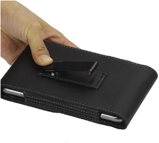Riemclip Metaal Synthetisch Leer Verticaal voor Meizu Mblu 10 (2021) - Zwart — afbeelding 3