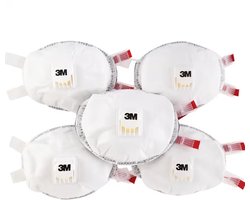 3M 8835+ Stofmasker FFP3 Mondmasker Gezichtsmasker met Uitademventiel 5 stuks