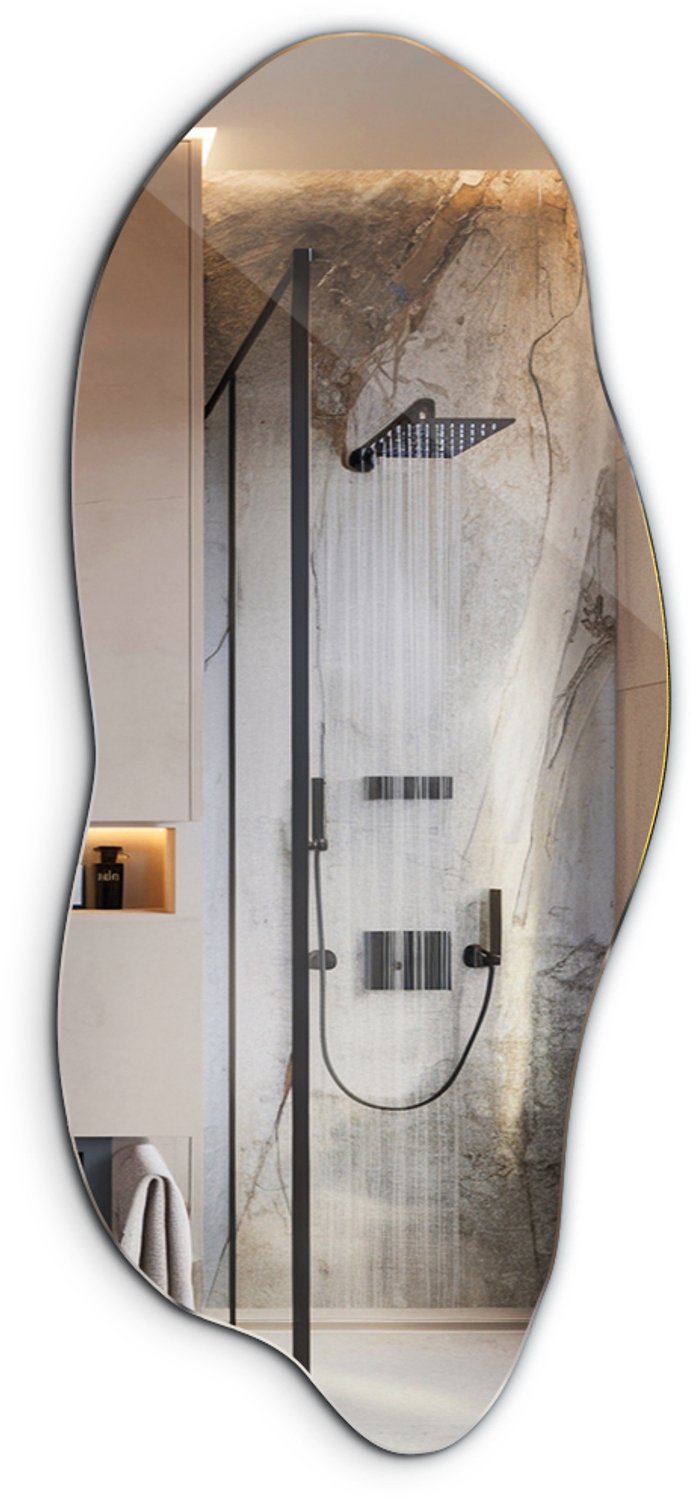 WallMuralia - Asymmetrische spiegel - 35x80 cm - Onregelmatige spiegel - Decoratieve wandspiegel - Organische spiegel