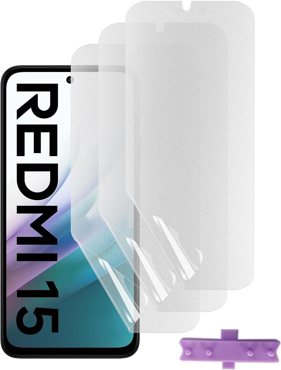 3 stuks matte hydrogelfolie voor Xiaomi Redmi 15/Redmi 15C, TPU-beschermfolie, mat, HD-helder, zachte displaybeschermfolie met zelfherstellende, eenvoudige installatie, krasbestendig [geen
