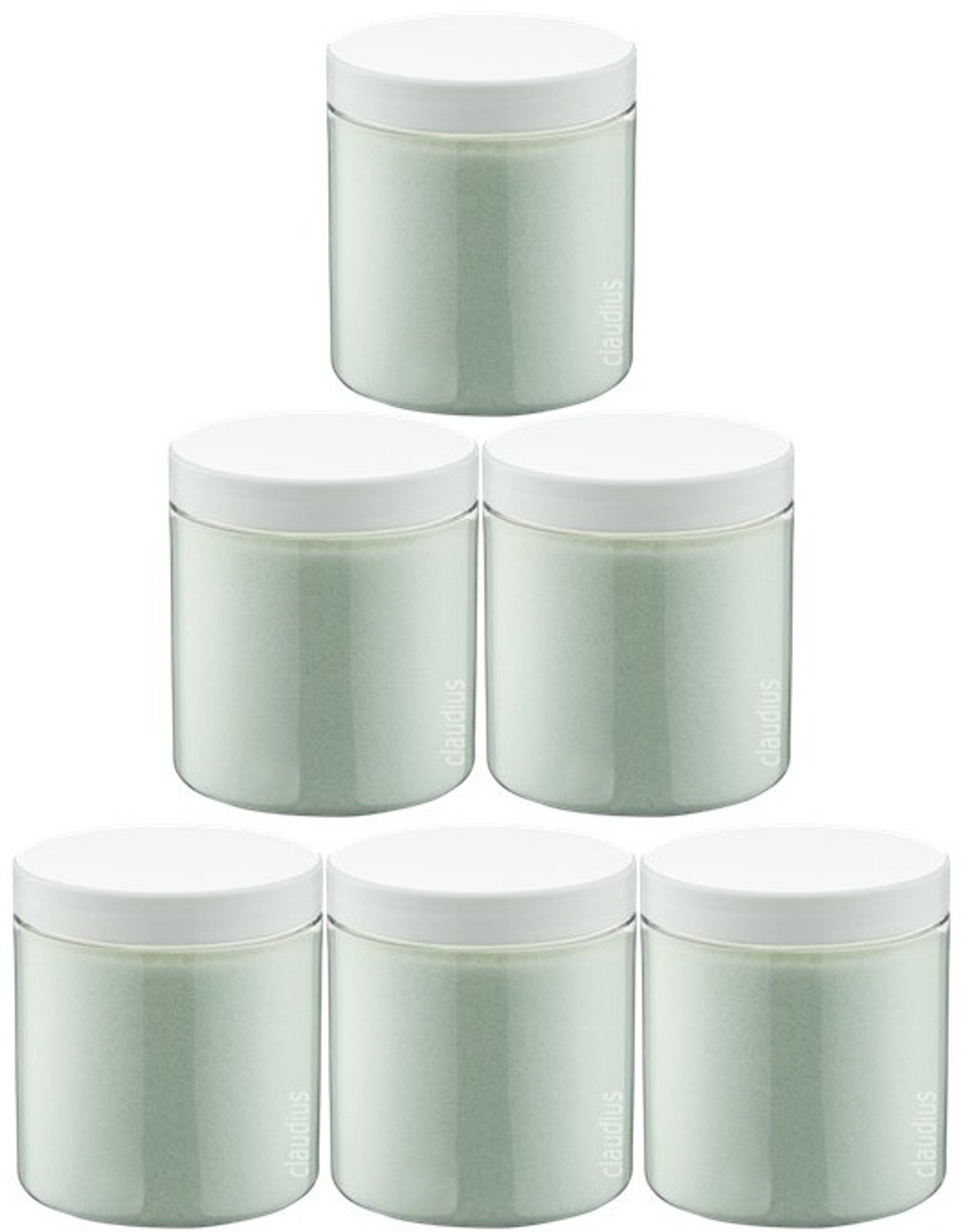 Claudius Scrubzout Eucalyptus 300 gram - Pot met witte deksel - set van 6 stuks - Hydraterende Lichaamsscrub - Body Scrub