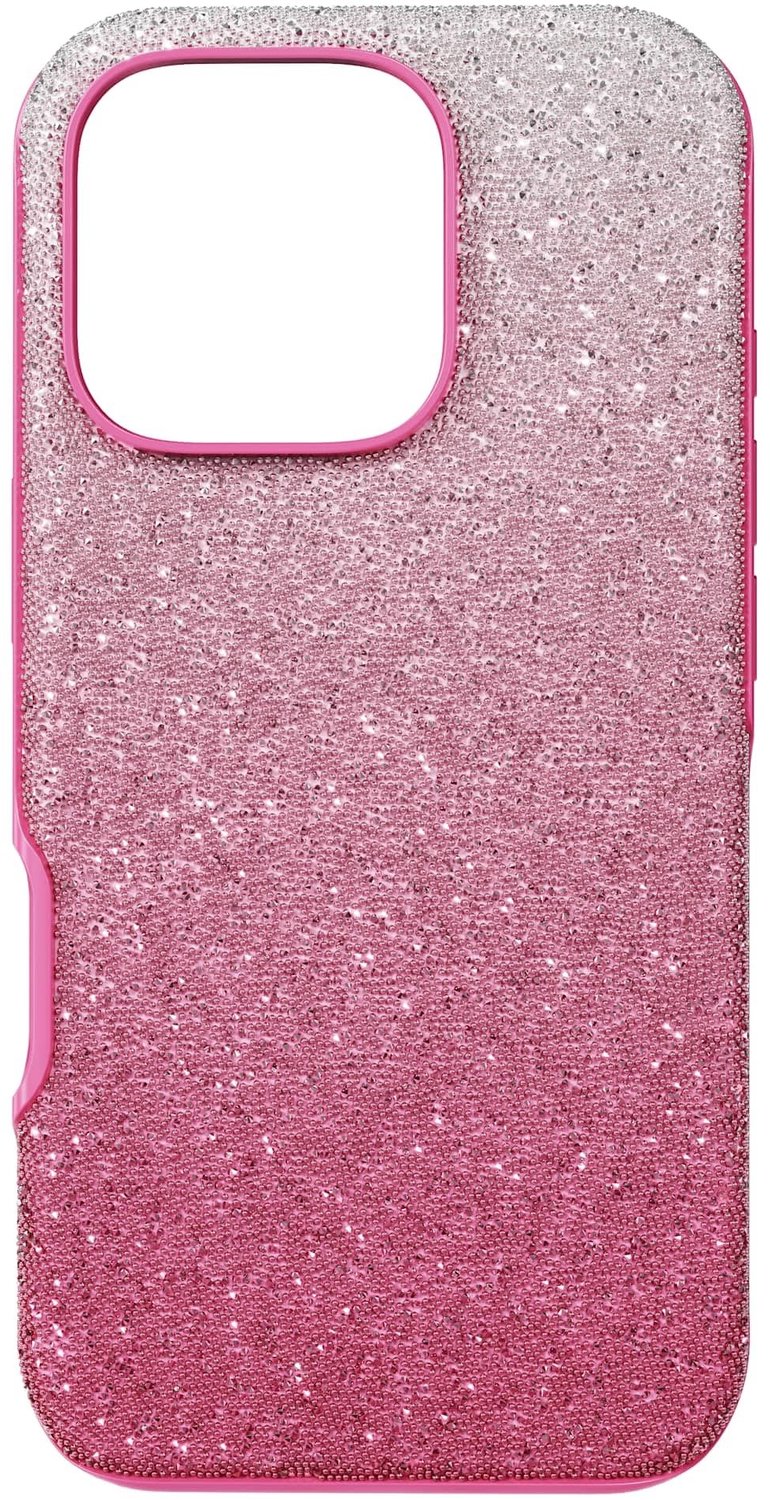Smartphone Hoesje - Compatibel met iPhone 16 Pro - Roze met Kristallen