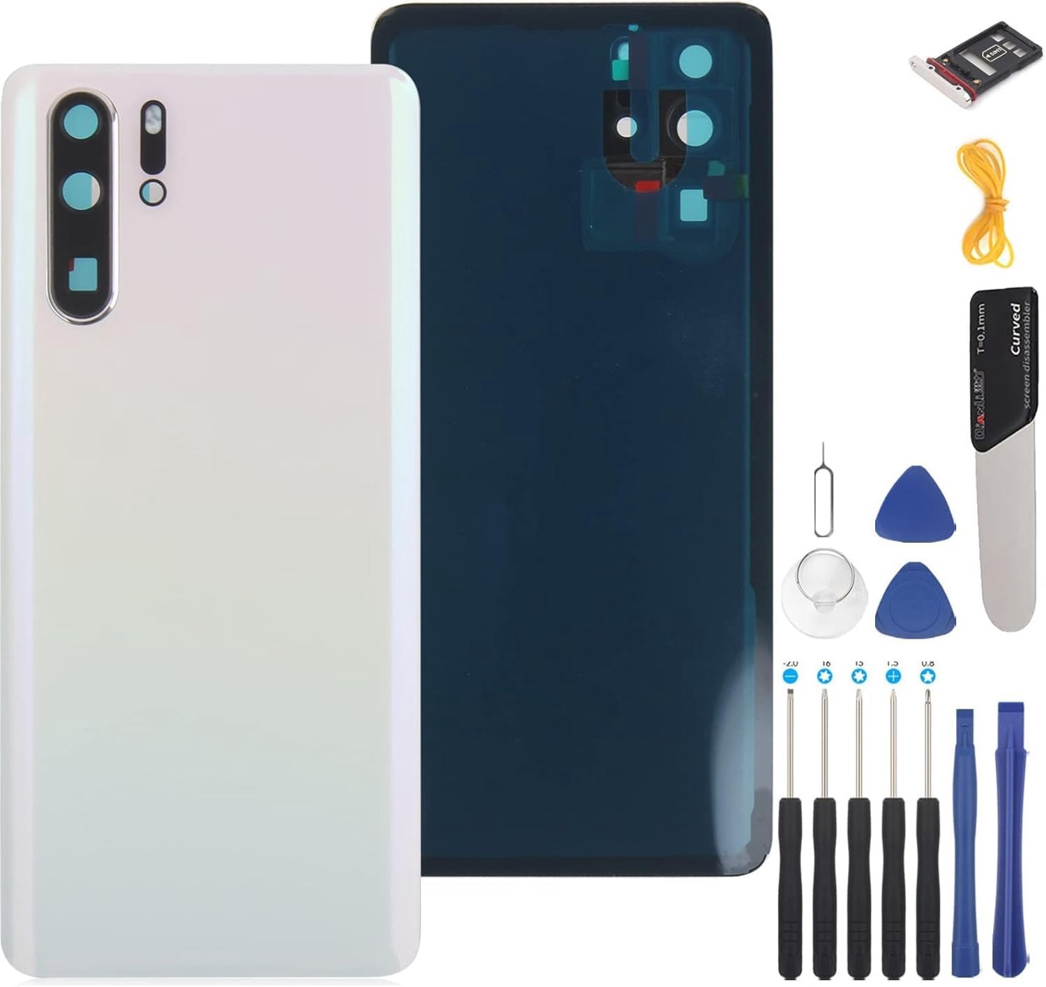 6,47 inch accudeksel geschikt voor Huawei P30 Pro vervanging van de achterkant + installatiegereedschap (Prism Wit)