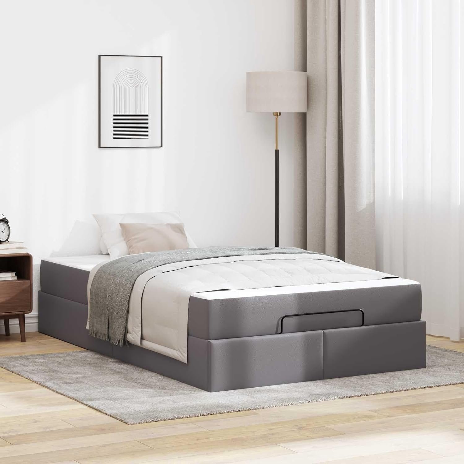 Bedframe matras matte afwerking slaapkamer Anders Grijs 120x200 cm