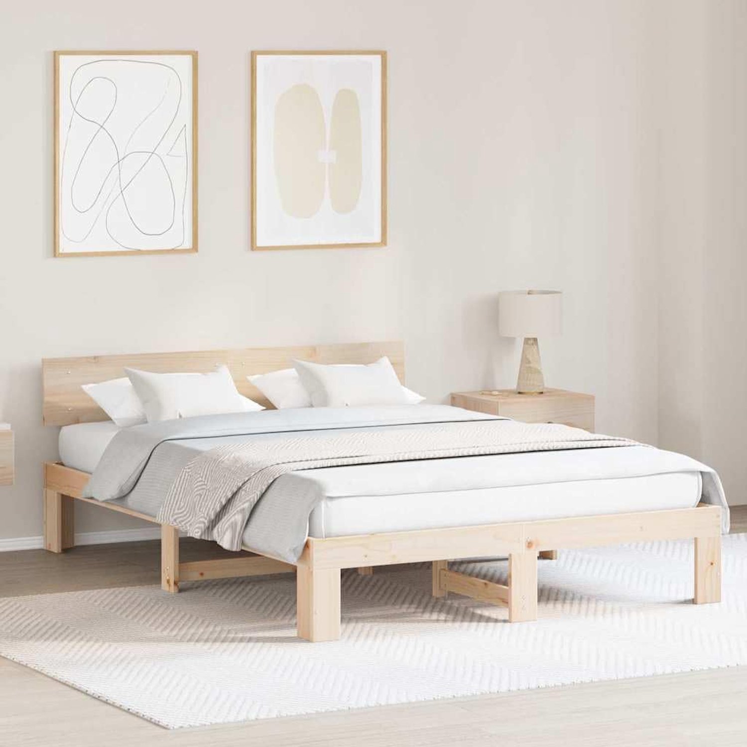 Grenenhout modern minimalistisch 140 x 200 cm naturel