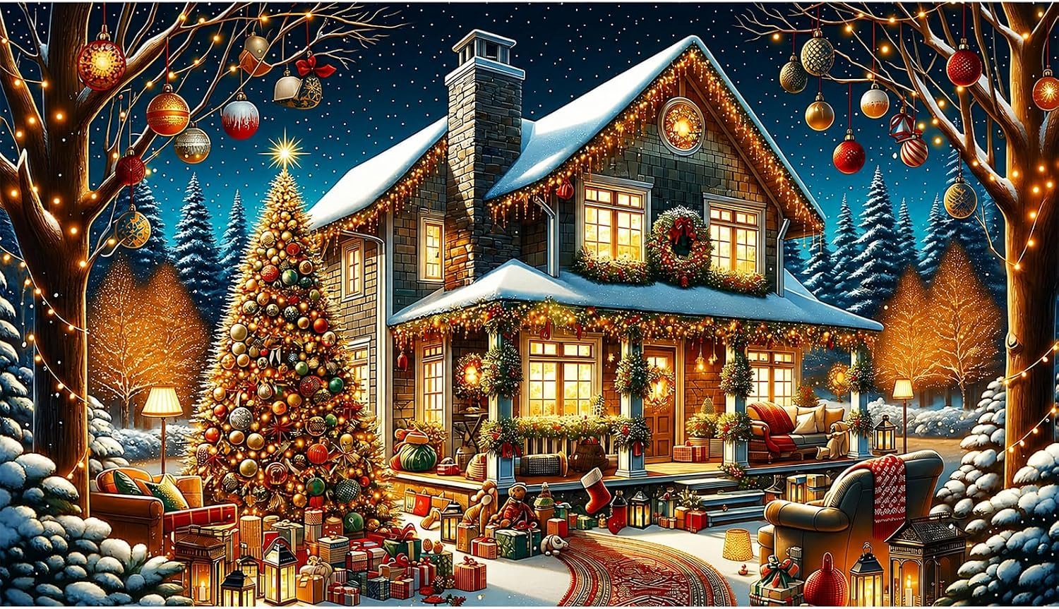 Diamond Painting Kerst, Diamant Schilderij Volwassenen, Knutselset