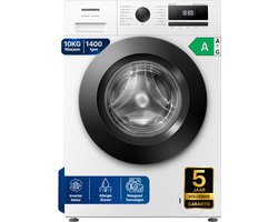Heinner HWM-HME1014IVA10+++ Wasmachine - 10 kg - 1400 tpm - Energieklasse A-10% - Stoomfunctie met Allergy Care & Baby Care - 15 Programma’s - Quick Wash 15 min - Inverter Motor - Wit - 5 Jaar Garantie