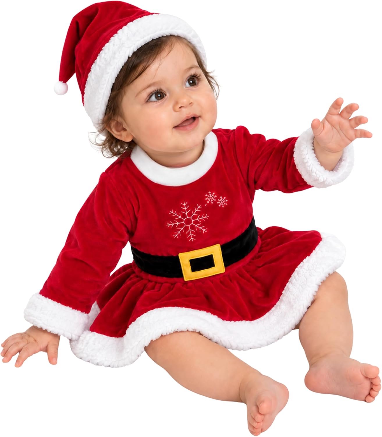 Romper en pak, kerstman van chenille, voor pasgeborenen en jongens, 3-30 maanden