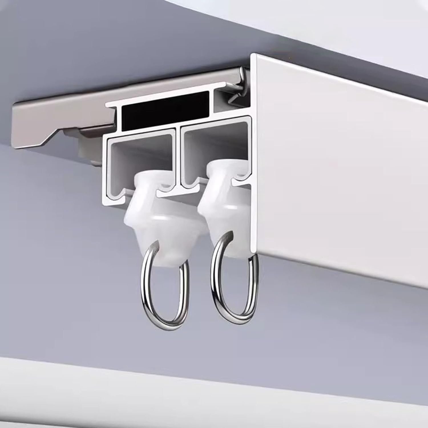 Rail met dubbele rails voor één laag ains - plafond/wandmontage met verduisteringsvolant voor RV Gazebo Balkon - 6,7 m / 22ft lang ain Trac