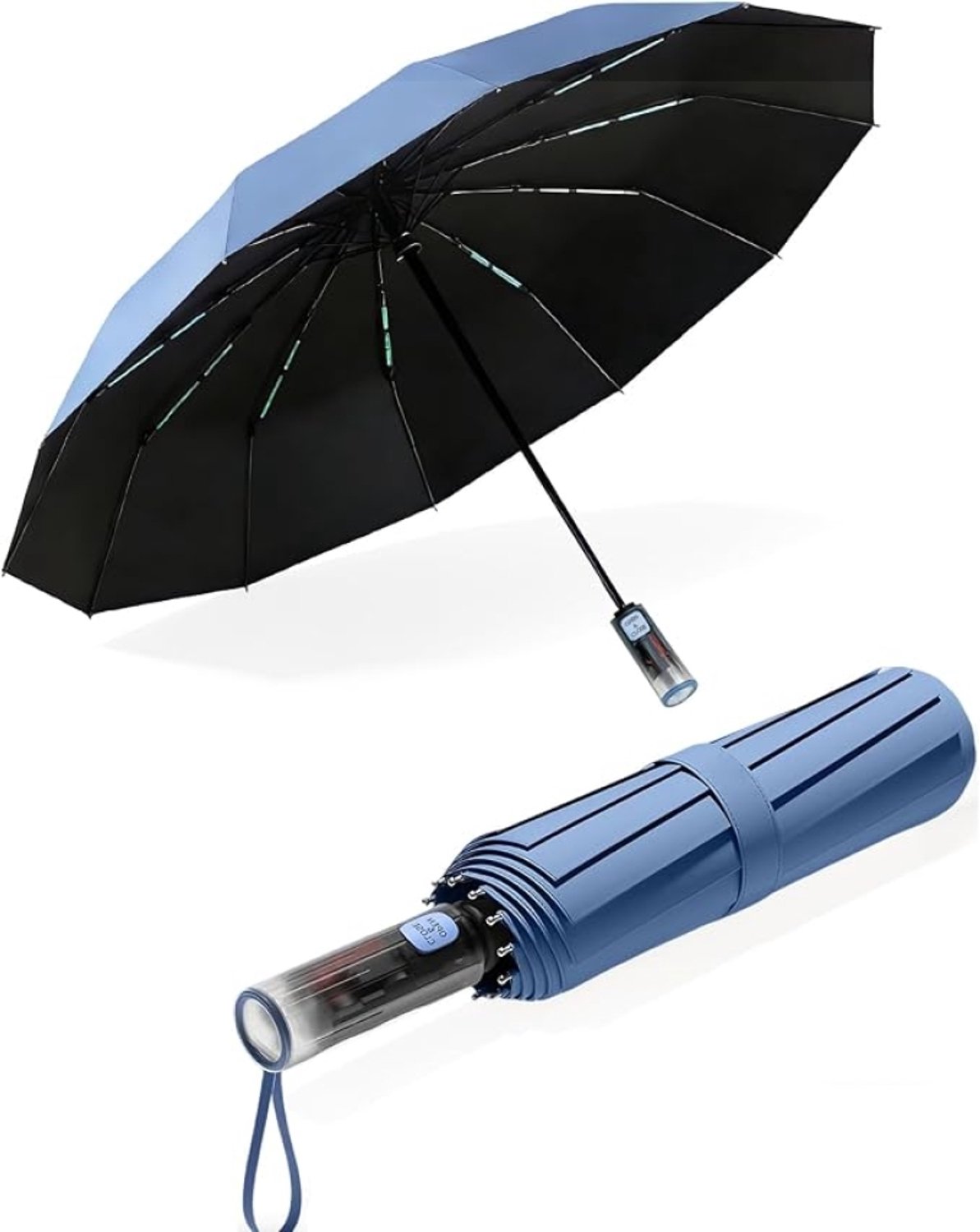 Nazik Living XXL Stormparaplu Automatisch Opvouwbaar UV-Bescherming 105 cm Zwart