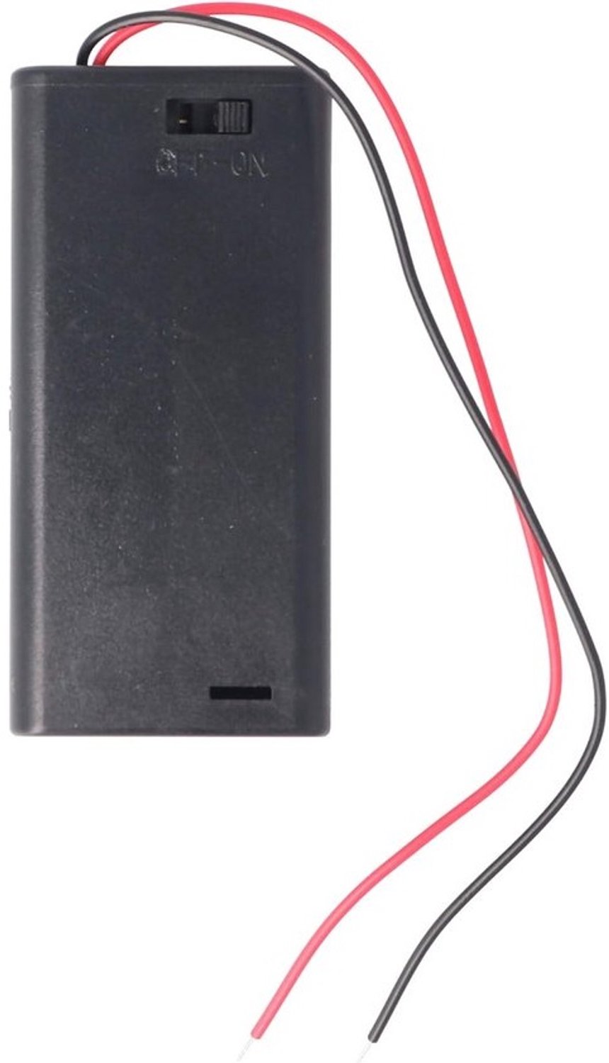 Batterijhouder - Batterijbox - Voor zelfbouwprojecten - Aan/uit-schakelaar - 2x AA - Zwart