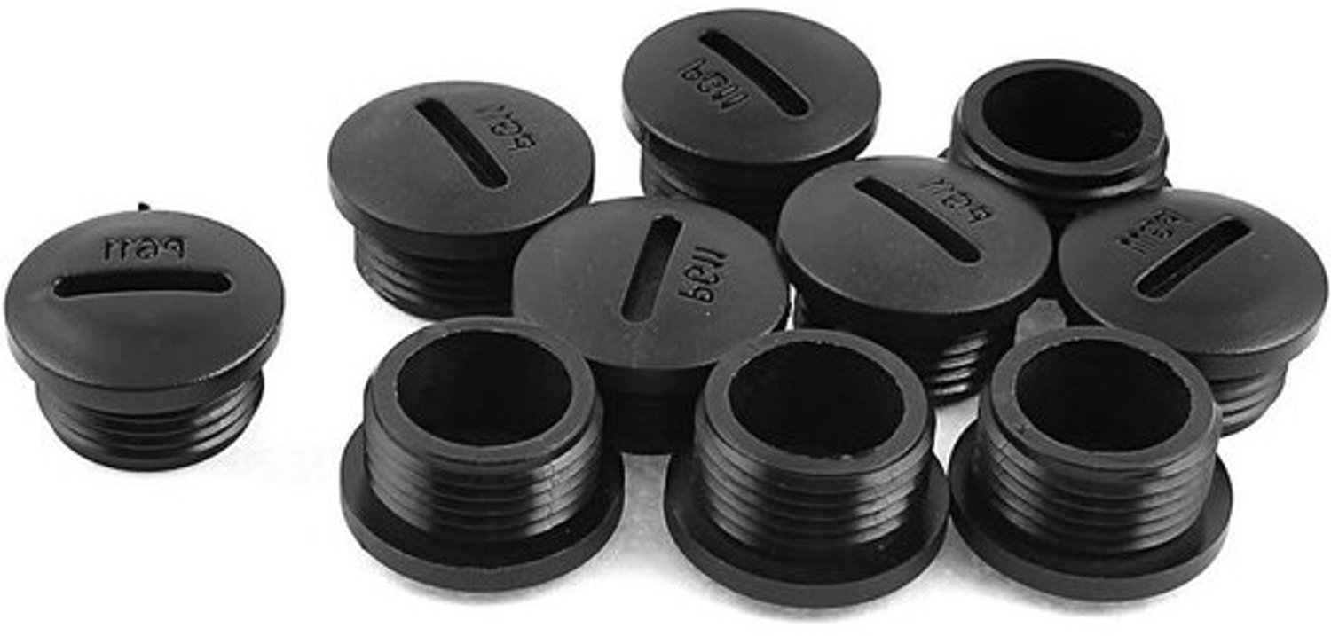 Blindpluggen van nylon - Afdekkapjes voor schroefdraad - Waterdicht afsluiten - UL-goedgekeurd materiaal - M18 x 8mm - Zwart