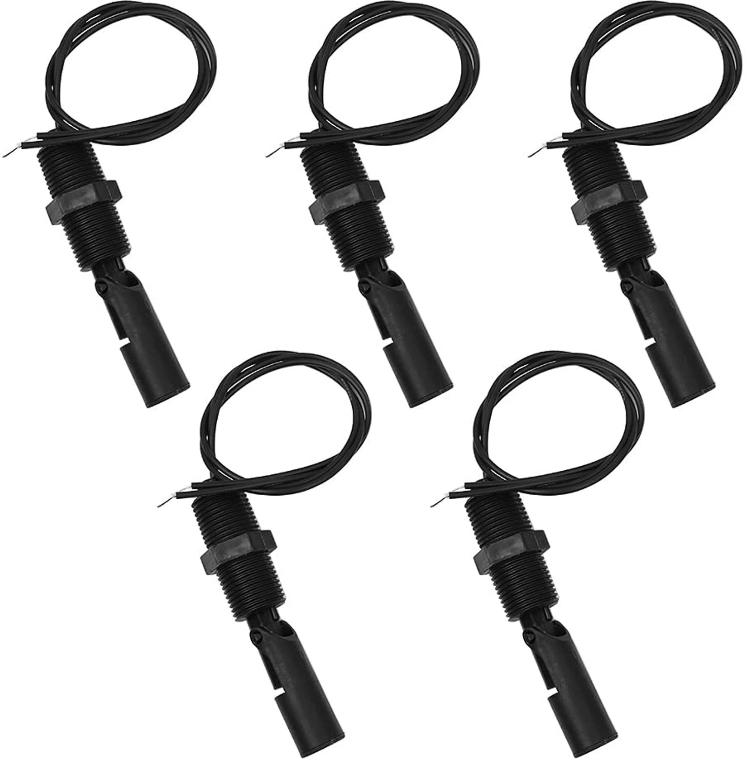 5 stuks zijdelings gemonteerde horizontale vloeistof-vlotterschakelaar, waterstandsensor, zwart, voor aquaria tank