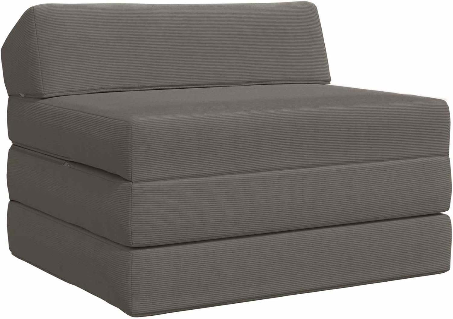 Bed lichtgrijs 200 x 70 x 10 cm corduroy stof
