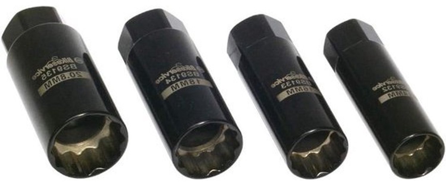 Bike Service steeksleutel voor bougie - 18 mm - Extra plat (motorgereedschap) / extra dunne wandcontactdoos 18 mm (motorgereedschap)