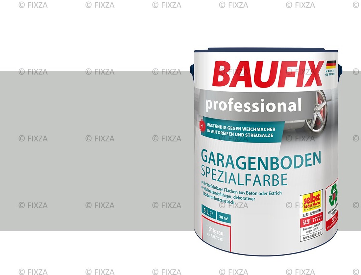 BAUFIX Garagevloer Verf – Lichtgrijs – Mat 5L – Slijtvaste Vloercoating voor Beton en Dekvloer – Chemisch- en Oliebestendig