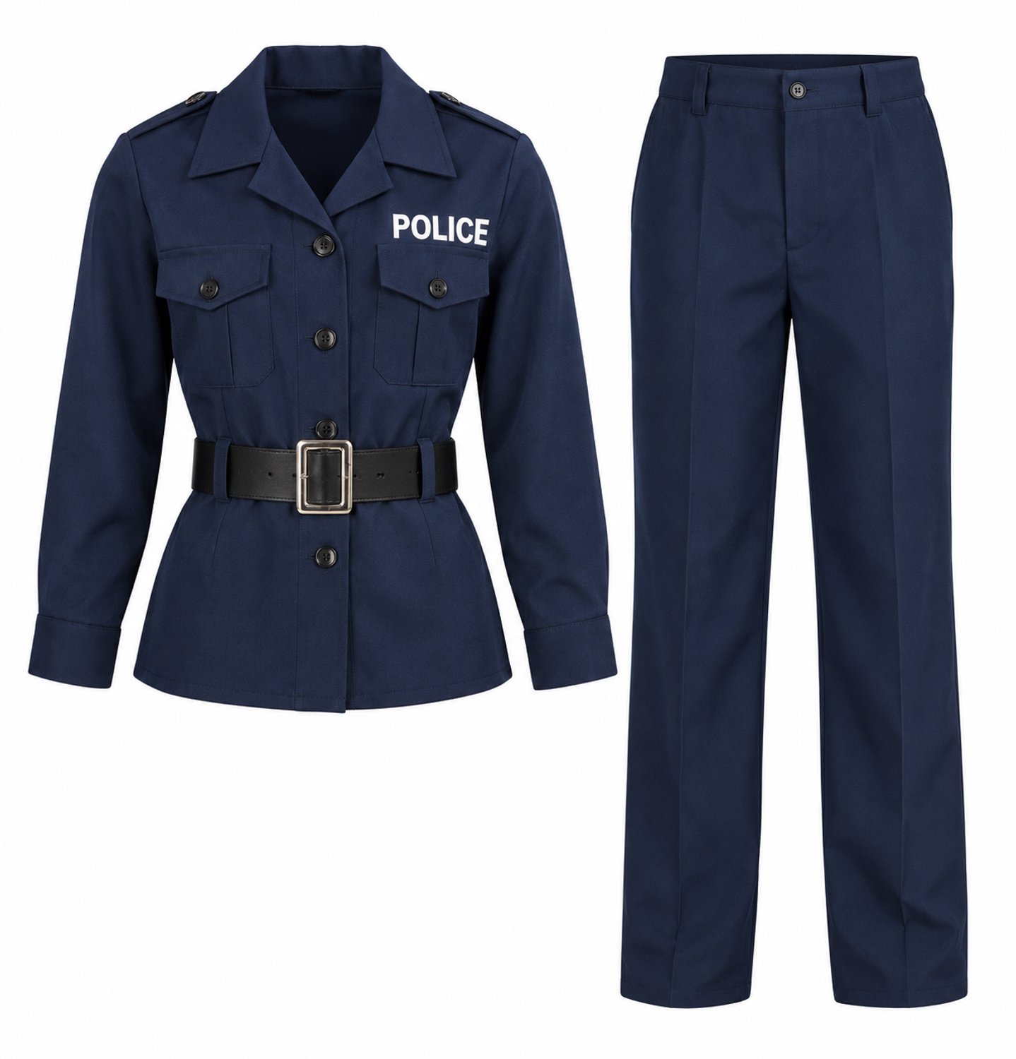 Joya Kids® Politie Kostuum Jongen | Politie Verkleedpak Kind Jongens | Politieagent Kostuum | Politie Uniform met Broek, Overhemd, Riem & Politiepet | Carnaval & Themafeest | — afbeelding 3