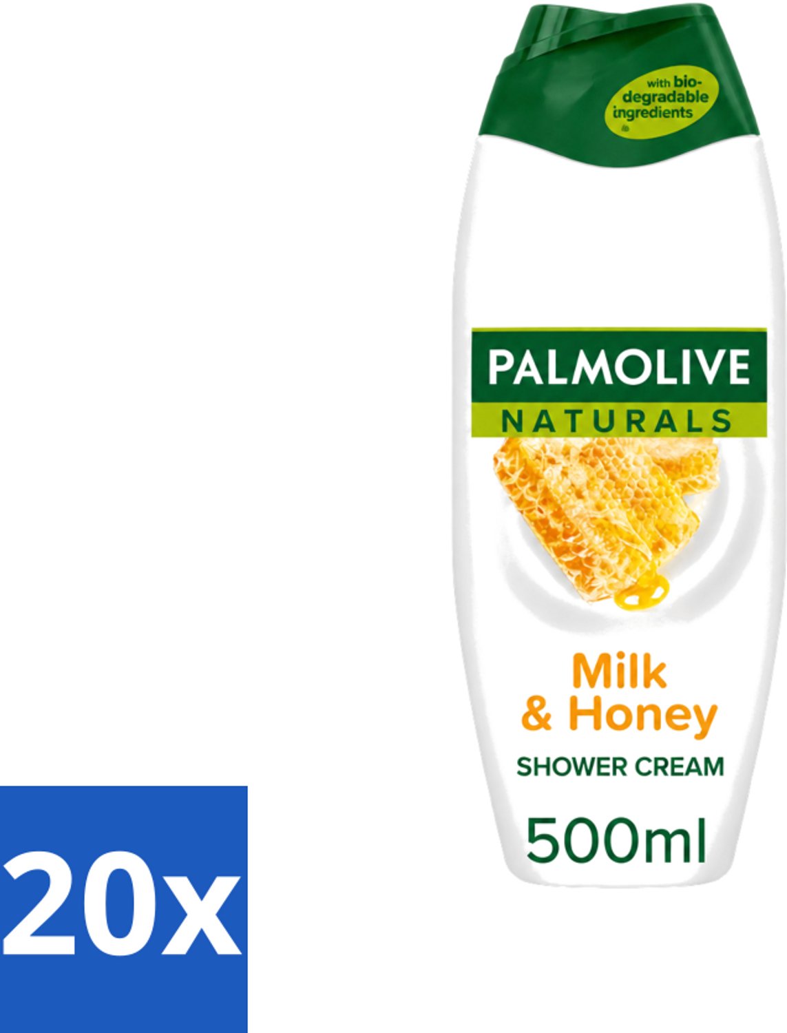 20 x Palmolive Naturals - Douchecrème - Melk & Honing - 500 ml - Voordeelverpakking - 20 stuks