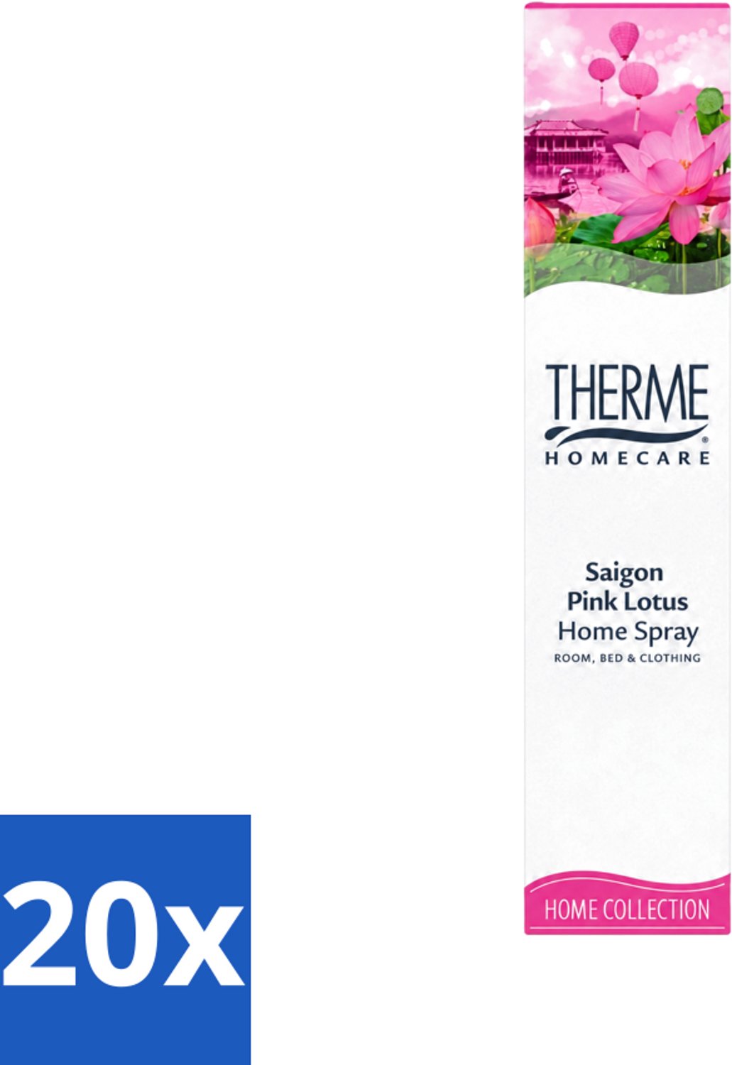 20 x Therme - Interieurspray - Saigon Pink Lotus - Oosterse Romantiek in Huis - 60 ml - Voordeelverpakking - 20 stuks