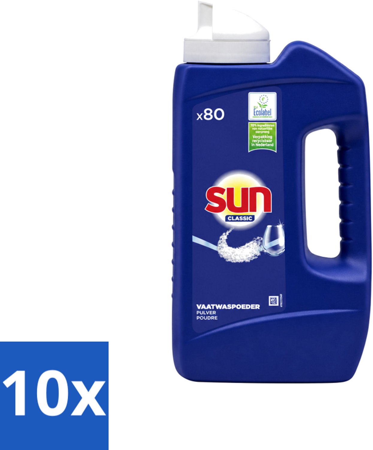 10 x Sun - Vaatwaspoeder - 80 Wasbeurten - 1.36 kg - Voordeelverpakking - 10 stuks