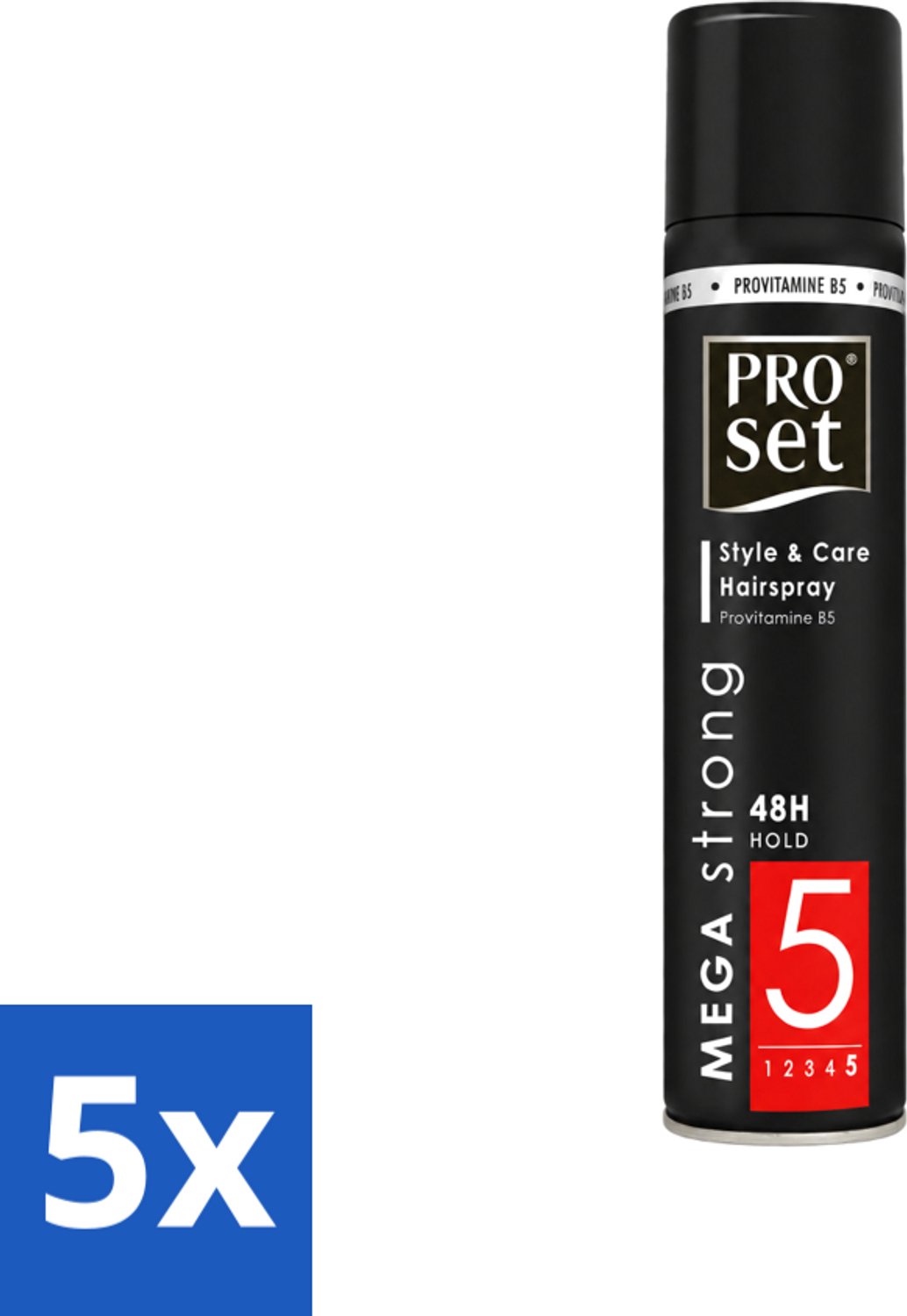5 x Proset - Haarspray - Mega Strong - 48 uur Werking - 300 ml - Voordeelverpakking - 5 stuks