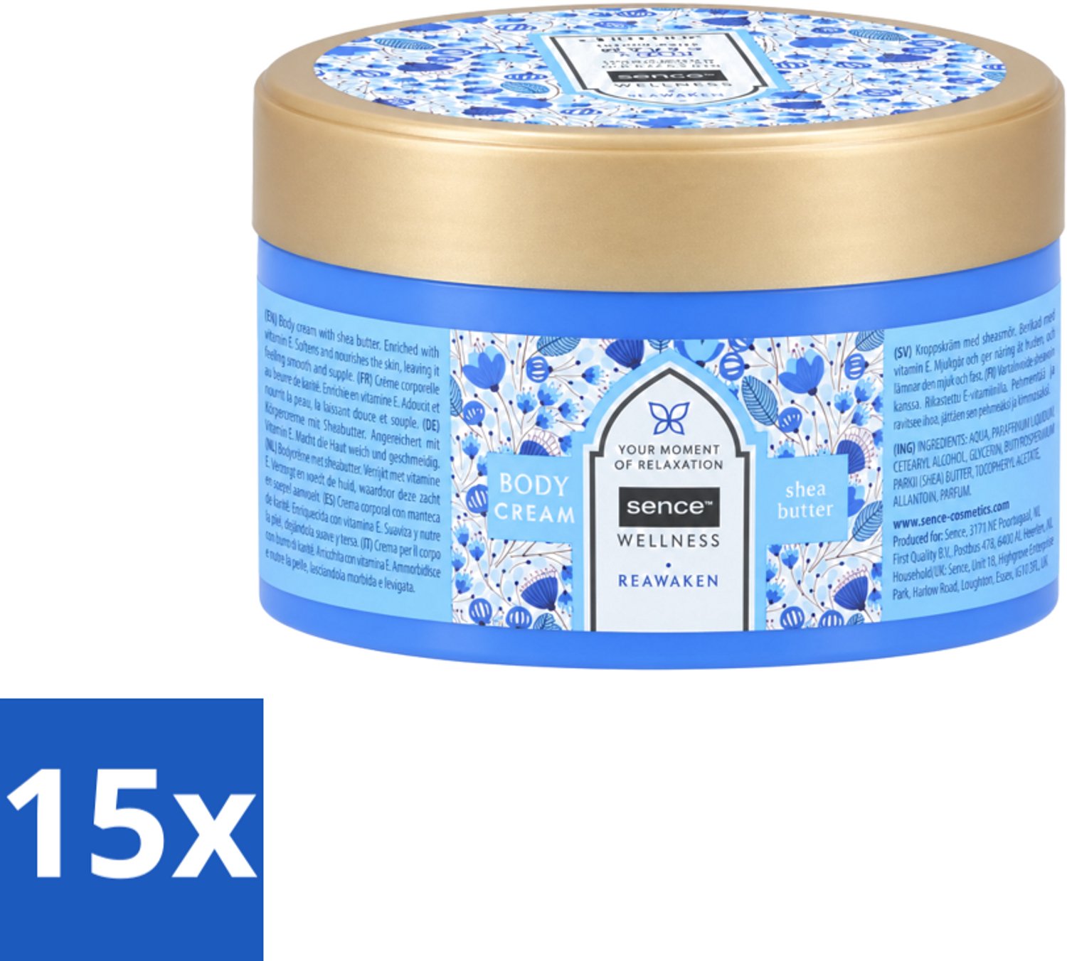 15 x Sence - Reawaken - Bodycrème - Wellness - 200 ml - Voordeelverpakking - 15 stuks
