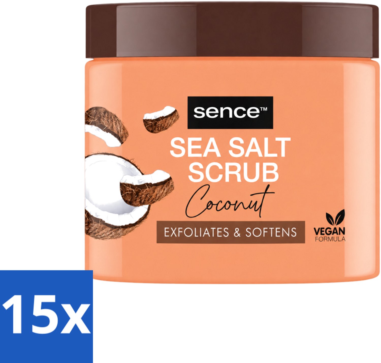 15 x Sence - Coconut - Bodyscrub - Verzorgend - 500 g - Voordeelverpakking - 15 stuks