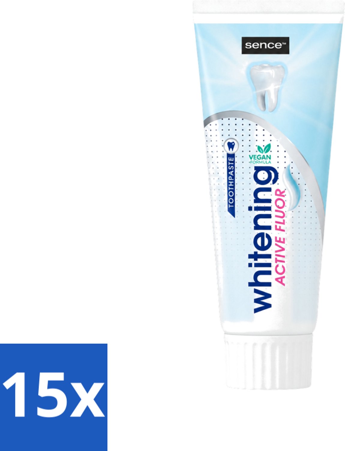 15 x Sence - Whitening - Tandpasta - Met Fluor - 75 ml - Voordeelverpakking - 15 stuks