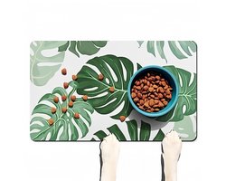 Huisdiermat – Voermat voor honden – Absorberende mat – Mat voor voer- en drinkbakken – Sneldrogend (houdt de voerplek droog en schoon) – Antislip – Eenvoudig dagelijks te reinigen (veeg het oppervlak simpelweg af met een vochtige doek)-40 x 50 cm