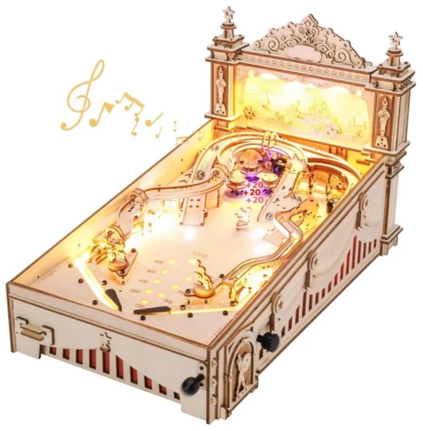 Veya Flipperkast 3D puzzel - Houten - Modelbouwpakketten volwassenen - Modelbouw - Licht - Geluid - 482 delen - 47,5x27,5x28,5cm