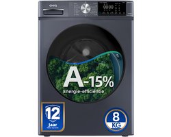 CHiQ CFL80-14586IM3XA - Wasmachine - 8 KG - Space Pro - A-15% - 16 programma's - AI Smart - Stoomwassen & Quick Wash - 12 jaar garantie op motor
