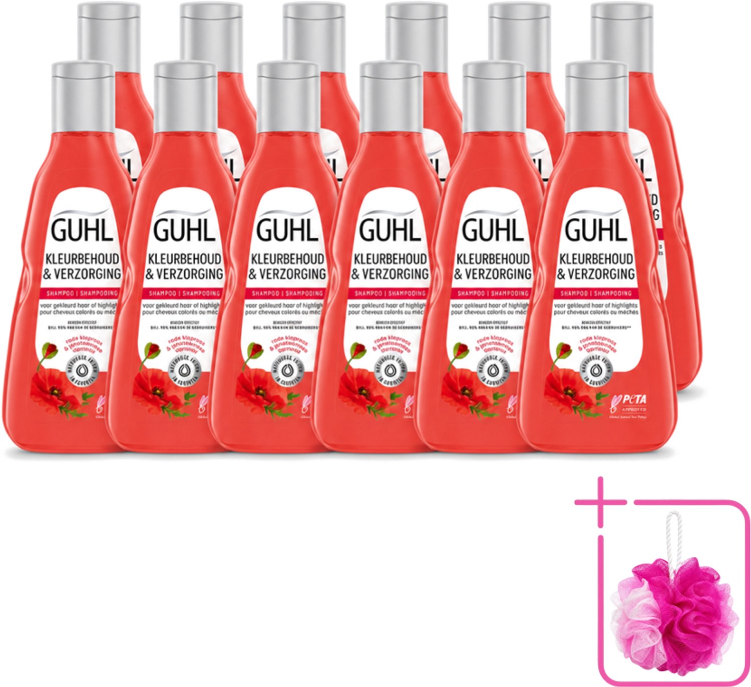 12 x Guhl - Shampoo - Kleurbehoud & Verzorging - 250 ml - Bulkverpakking - Kleurbehoud haar - Douchemop - Gekleurd haar verzorging