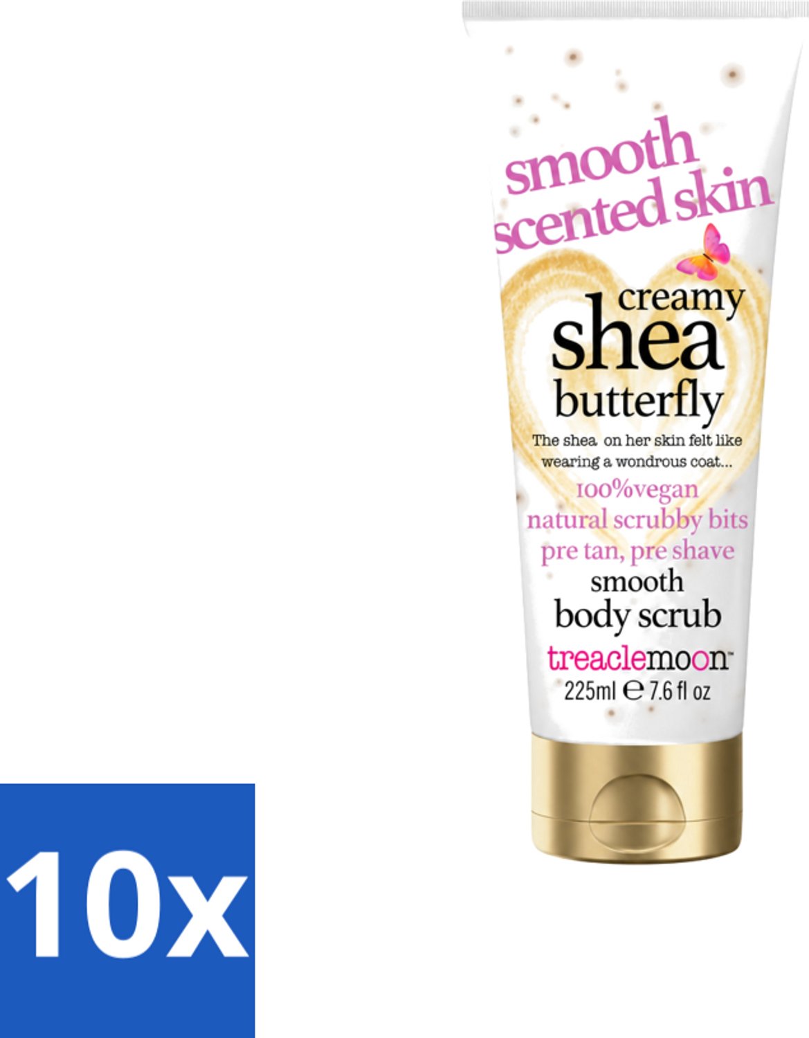 10 x Treaclemoon – Body Scrub – Creamy Shea Butterfly – 225 ml - Voordeelverpakking - 10 stuks