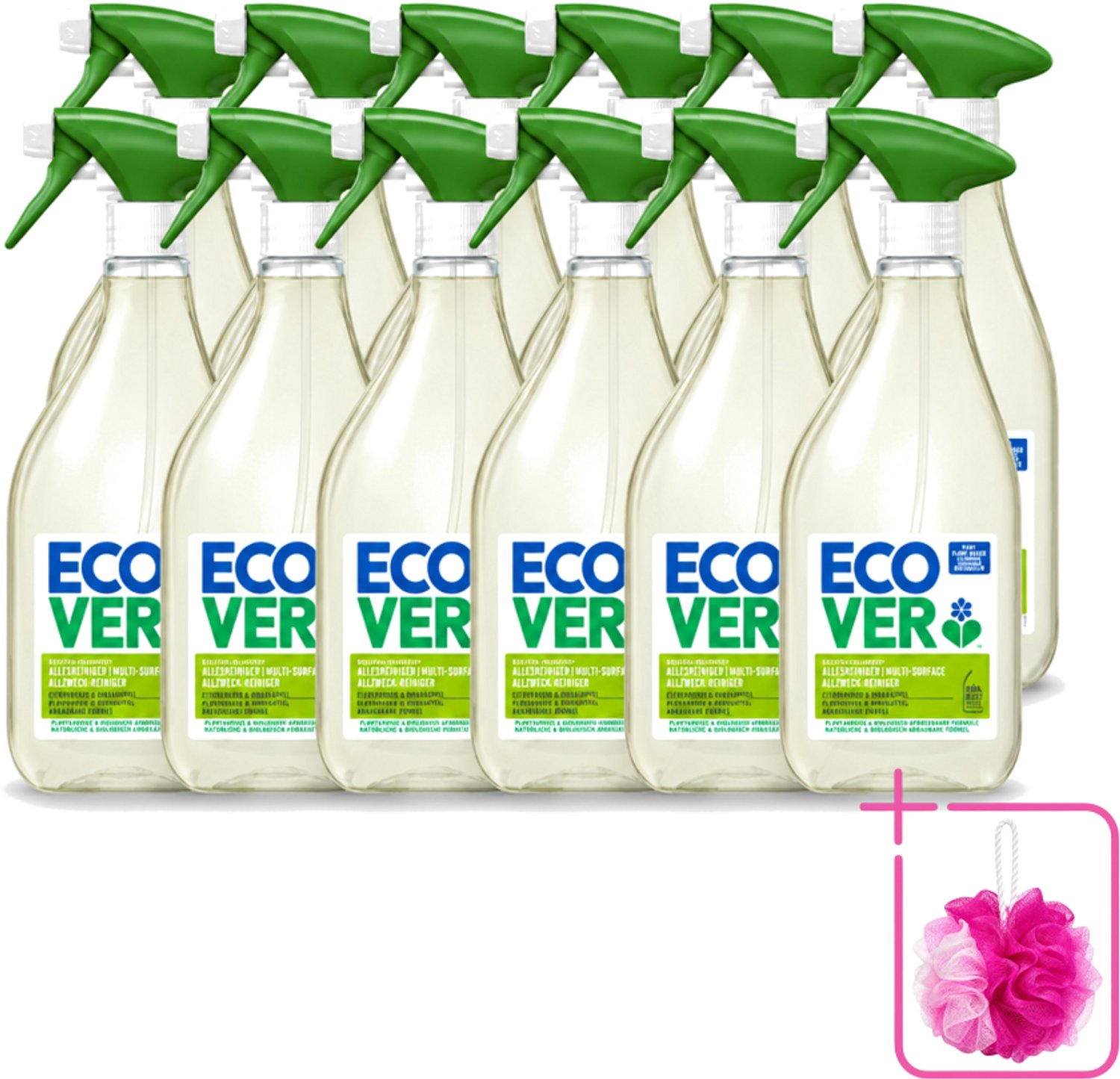 12 x Ecover - Allesreiniger Spray - Citroengras & Sinaasappel - 500 ml - Bulkverpakking - Schoonmaken - Douchemop - Reinigingsmiddel