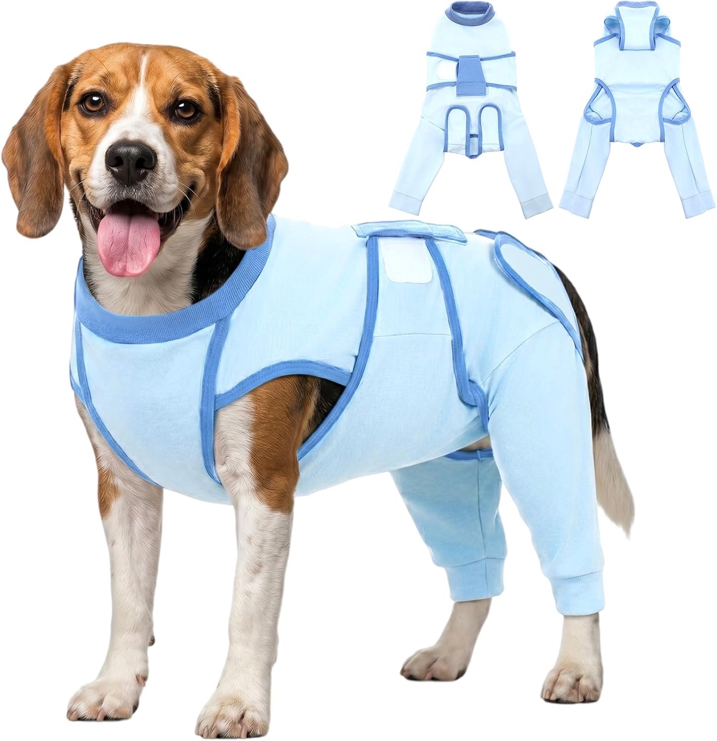 Body voor hond na kastratie voor hond en teef, hondenbody met lekbescherming, alternatief voor de kraag, wondbescherming na operatie (blauw, L)
