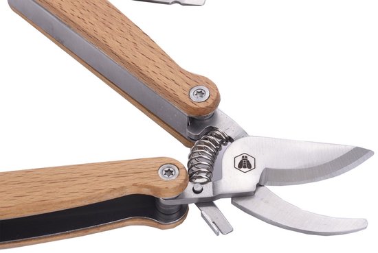 Laguiole Multifunctionele Snoeischaar 12-in-1 met Beukenhouten Handgreep — afbeelding 3